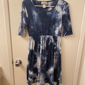 Blue tie dye dress